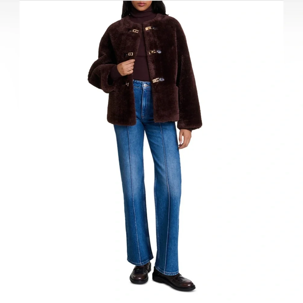 NWT) Maje Short faux fur coat ㅣ size 38 - Picture 12 of 13